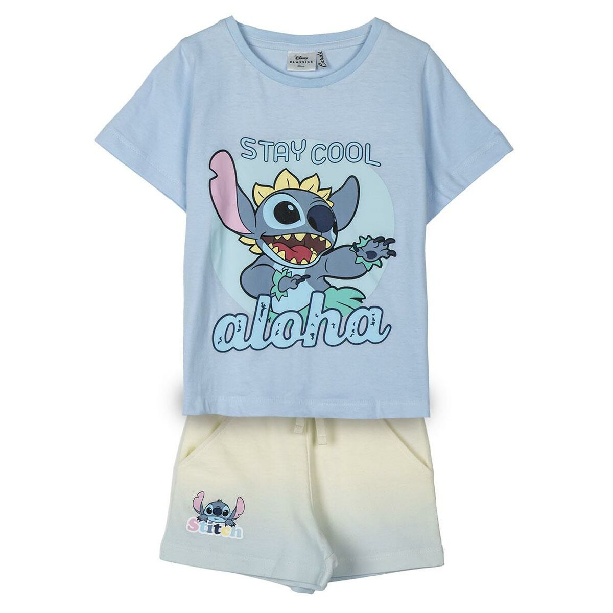 Pyžamo Dětské Stitch Světle Modrý